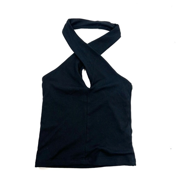 Aritzia wilfred crisscross halter top in black size XS - Picture 1 of 8